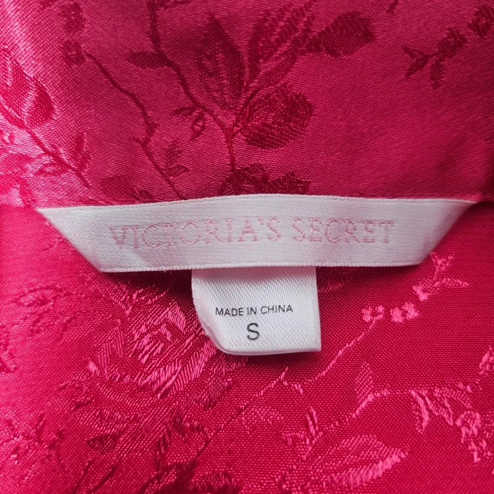 Victoria's Secret‎ Pajama Set Womens S Raspberry Satin Romantic Lounge 2pc Y2K
